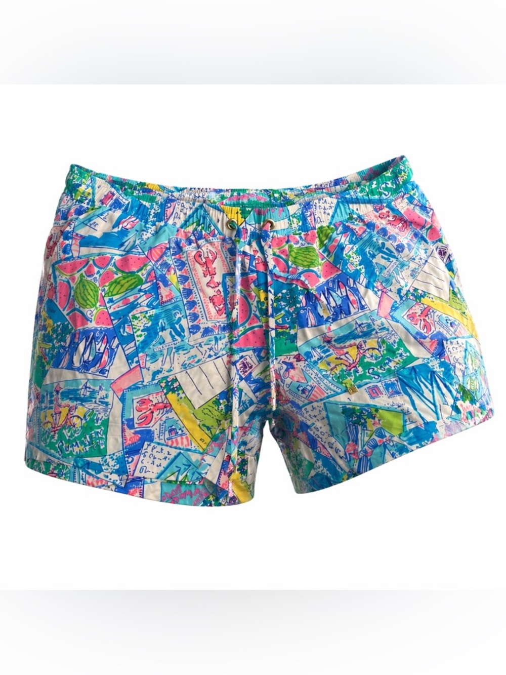 Lilly Pulitzer Colorful Print Pool Shorts Size M Resort Beach Cover Up - Picture 4 of 9